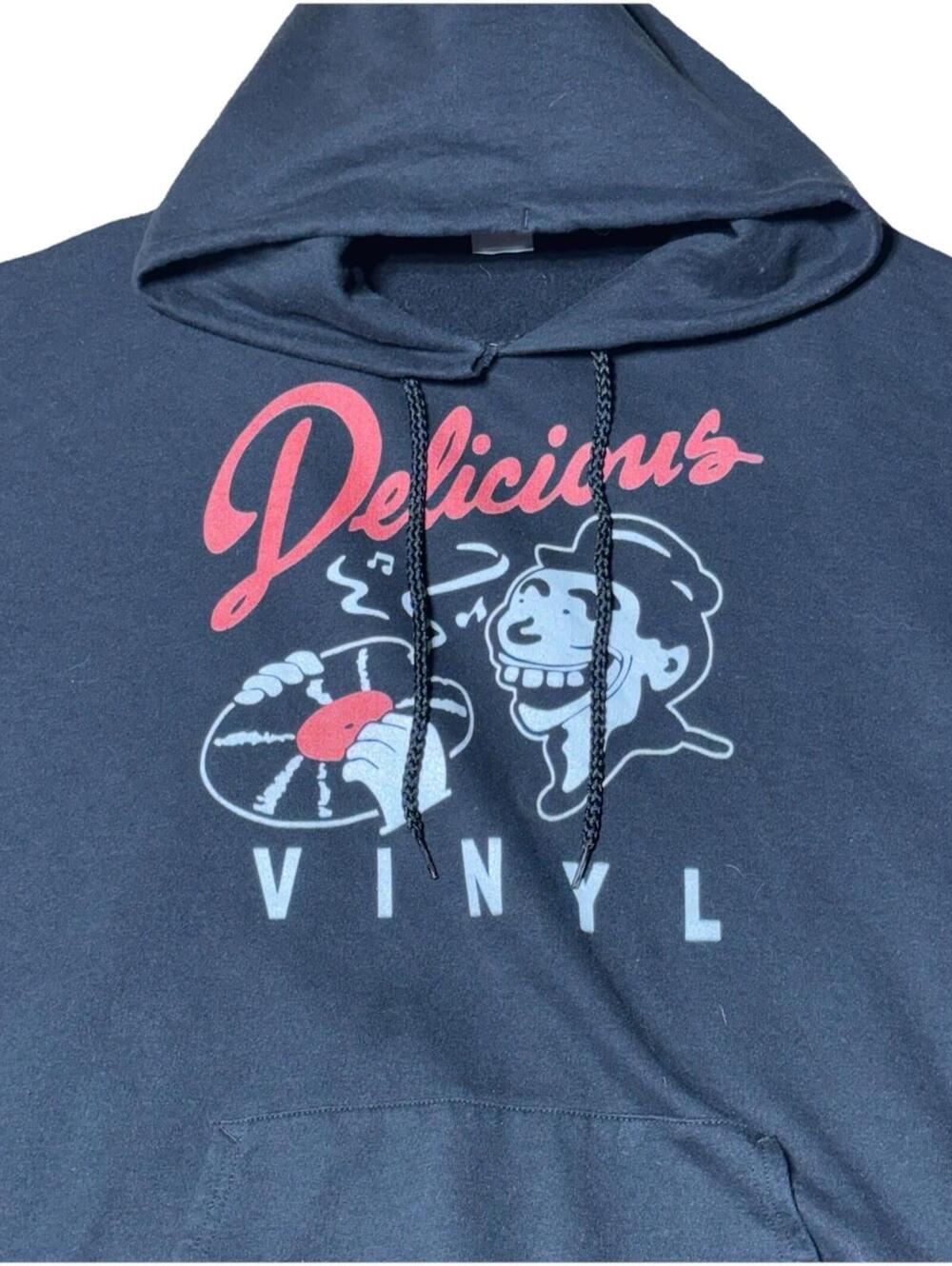 Delicious Vinyl Hoodie - Pharcyde hip hop record label Los Angeles 2XL XXL